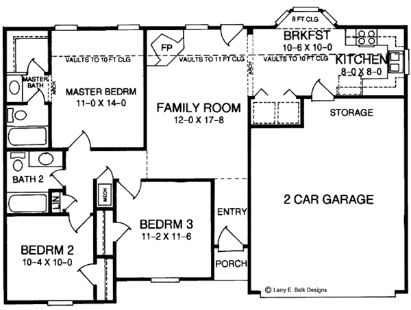 Architectural House Design - Ranch Floor Plan - Main Floor Plan #952-191