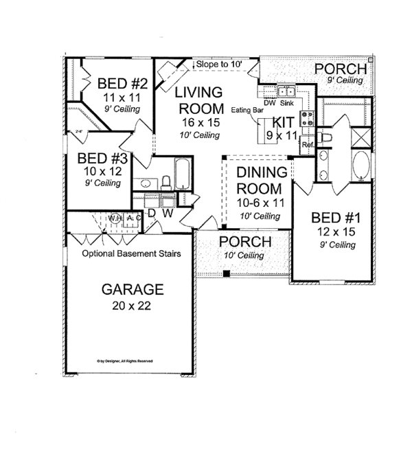 Architectural House Design - Traditional Floor Plan - Main Floor Plan #513-2115