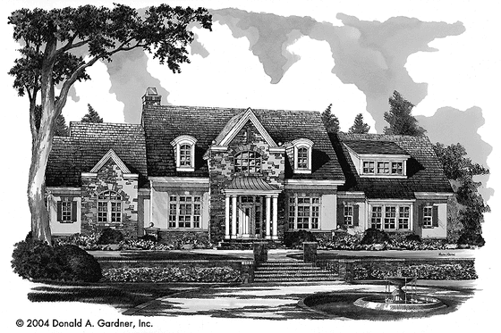 Exterior - Front Elevation 3 for Country House Plan #929-722 - 4 bed, 3 bath