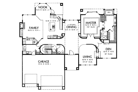 Floor Plan - Main Floor for Prairie House Plan #48-726 - 3 bed, 2.5 bath