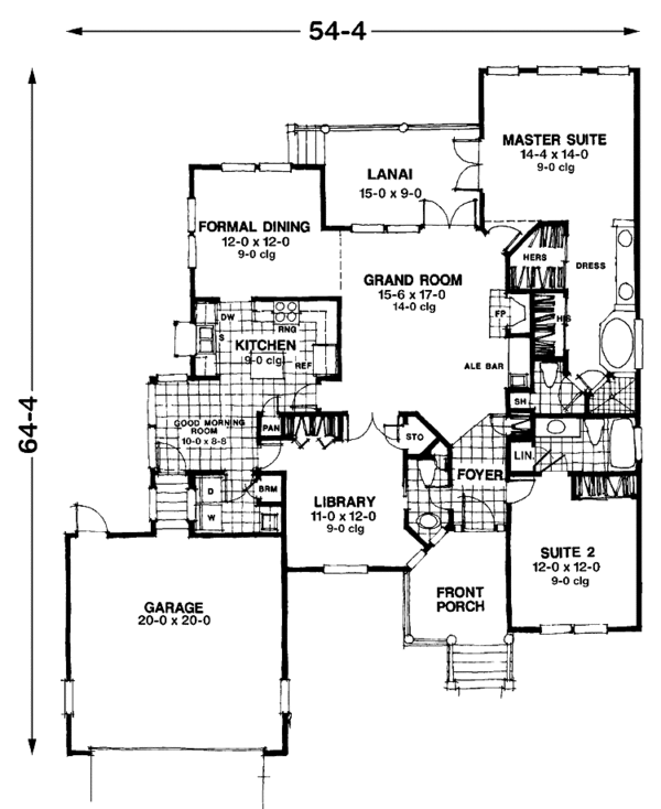 House Design - Country Floor Plan - Main Floor Plan #1007-47
