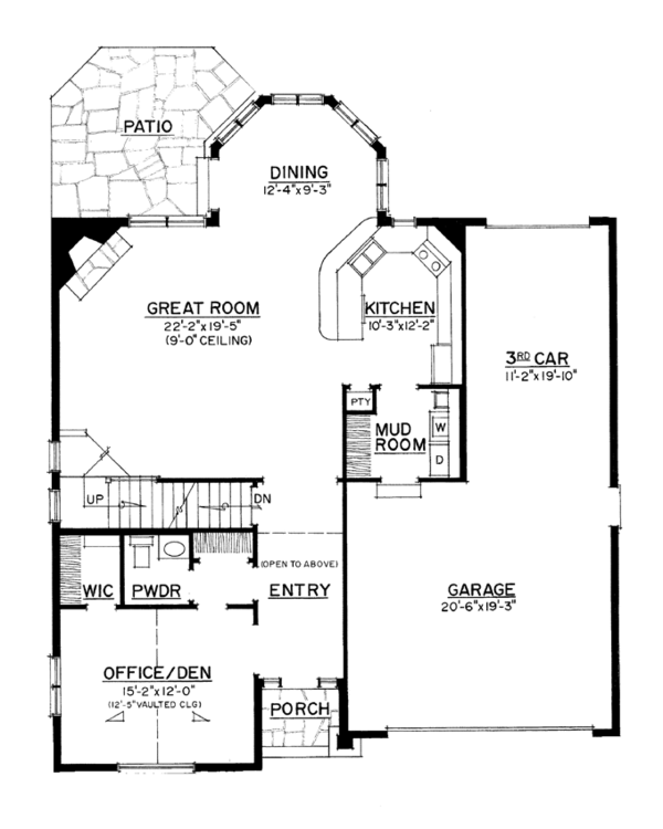 House Blueprint - Colonial Floor Plan - Main Floor Plan #1016-105