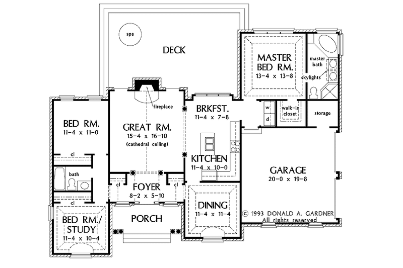 Home Plan - Floor Plan - Main Floor for Ranch House Plan #929-170 - 3 bed, 2 bath