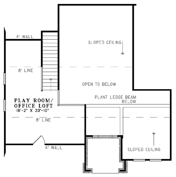 Architectural House Design - Mediterranean Floor Plan - Upper Floor Plan #17-2927