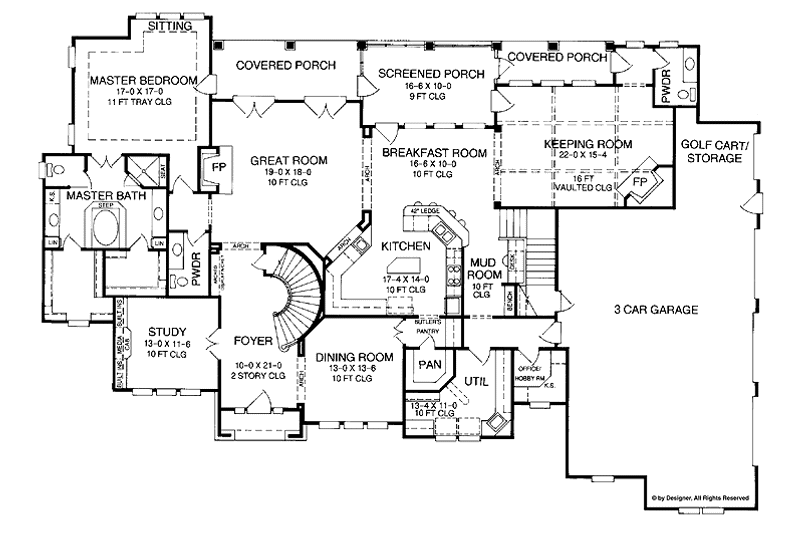 Home Plan - Floor Plan - Main Floor for Country House Plan #952-276 - 4 bed, 3 bath