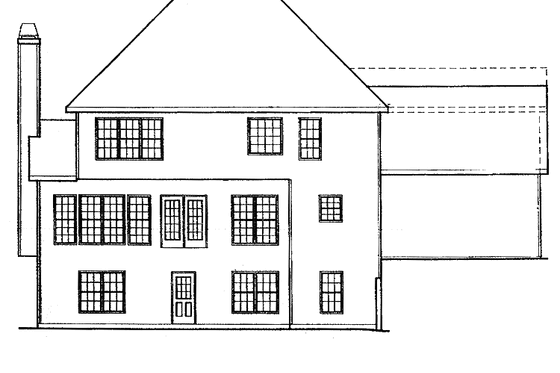 Exterior - Rear Elevation for Colonial House Plan #927-117 - 4 bed, 2.5 bath