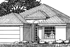 Dream House Plan - Exterior - Front Elevation for Mediterranean House Plan #472-95 - 2 bed, 2 bath
