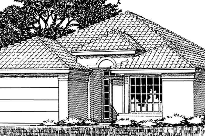 House Plan Design - Mediterranean Exterior - Front Elevation Plan #472-95