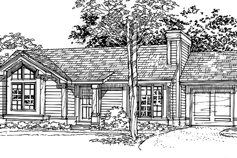 Home Plan - Prairie Exterior - Front Elevation Plan #320-1117