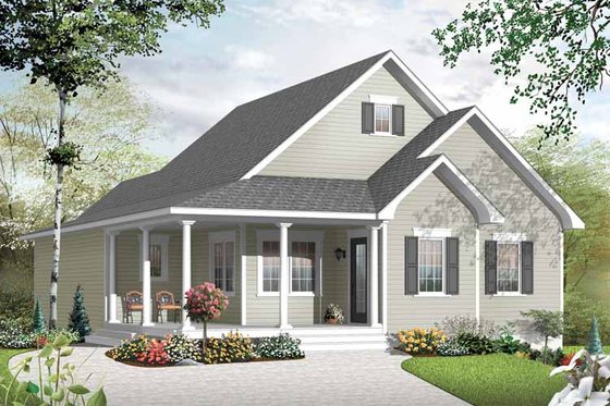 Exterior - Front Elevation 3 for Country House Plan #23-2517 - 5 bed, 2 bath