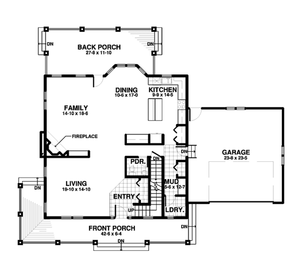 Traditional Floor Plan - Main Floor Plan #1042-7