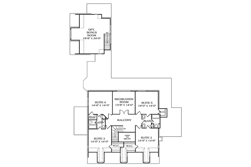 Dream House Plan - Floor Plan - Upper Floor for Classical House Plan #453-427 - 5 bed, 3.5 bath