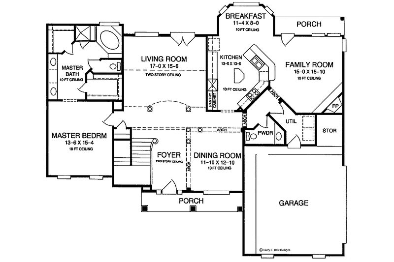 Dream House Plan - Floor Plan - Main Floor for Colonial House Plan #952-46 - 4 bed, 2.5 bath