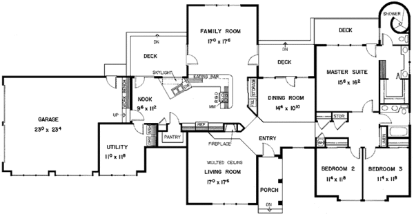 House Plan Design - Tudor Floor Plan - Main Floor Plan #60-795