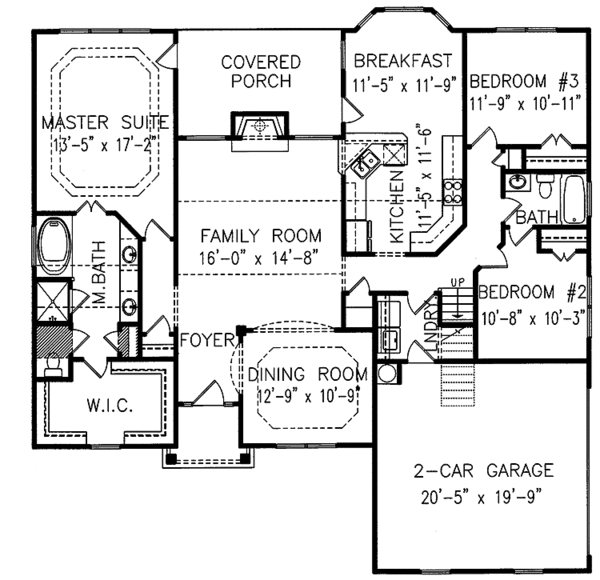 House Plan Design - Craftsman Floor Plan - Main Floor Plan #54-235