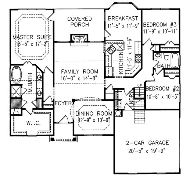 Home Plan - Craftsman Floor Plan - Main Floor Plan #54-235