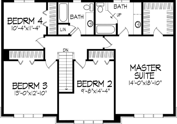 Dream House Plan - Country Floor Plan - Upper Floor Plan #51-876