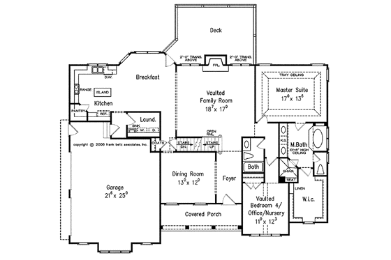 Floor Plan - Main Floor for Bungalow House Plan #927-432 - 4 bed, 3 bath