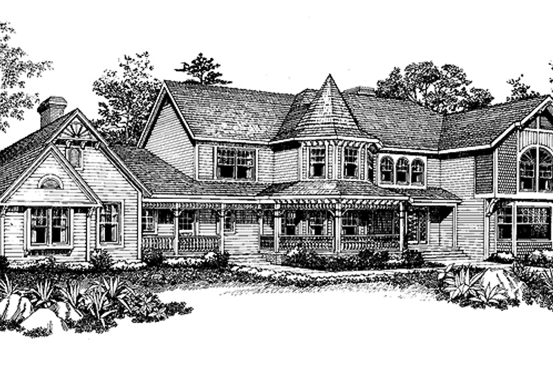 House Blueprint - Victorian Exterior - Front Elevation Plan #72-795