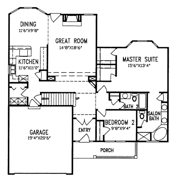Architectural House Design - Country Floor Plan - Main Floor Plan #405-265