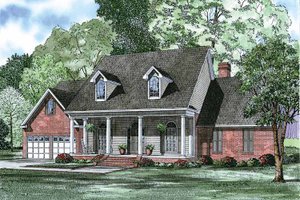 Country Exterior - Front Elevation Plan #17-2785