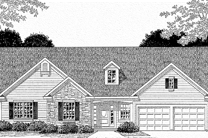 House Blueprint - Country Exterior - Front Elevation Plan #328-238