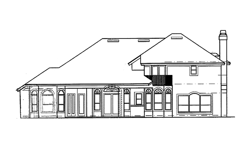 Architectural House Design - Exterior - Rear Elevation for Mediterranean House Plan #417-664 - 4 bed, 4.5 bath