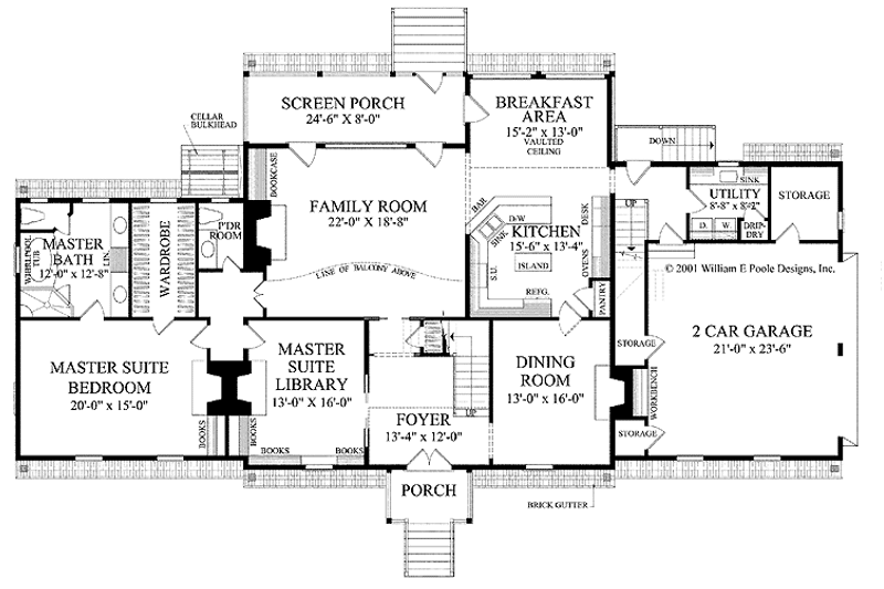 Home Plan - Floor Plan - Main Floor for Colonial House Plan #137-345 - 4 bed, 4 bath