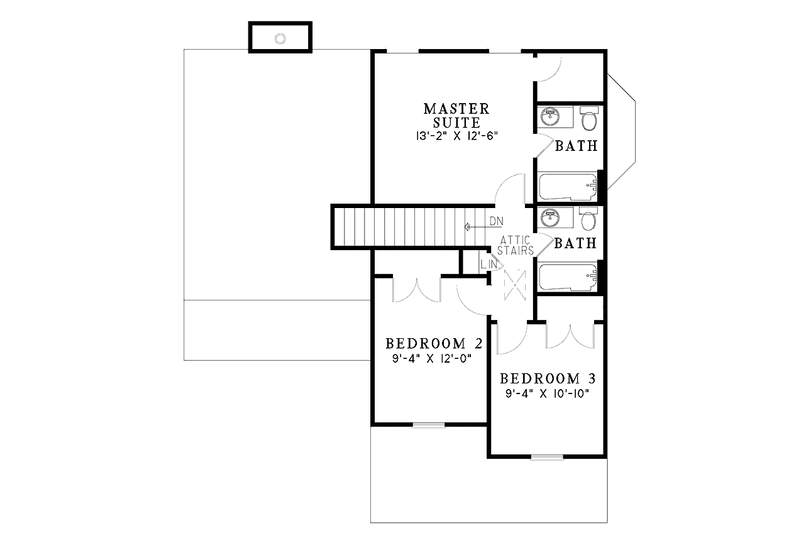 Home Plan - Floor Plan - Upper Floor for Country House Plan #17-2989 - 3 bed, 2 bath