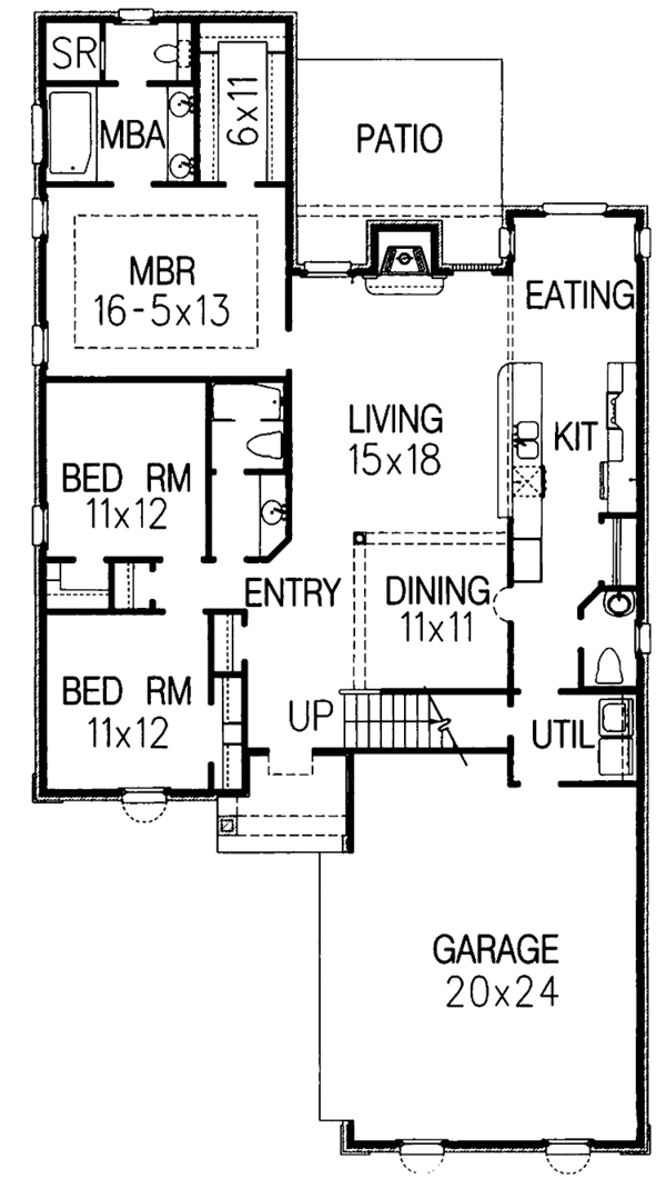 Architectural House Design - Traditional Floor Plan - Main Floor Plan #15-297