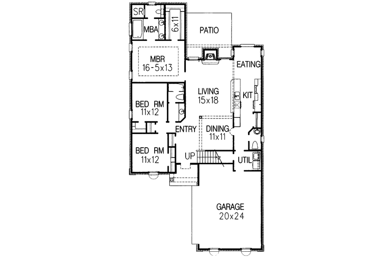 Home Plan - Floor Plan - Main Floor for Traditional House Plan #15-297 - 3 bed, 2.5 bath