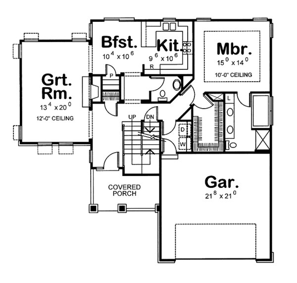 House Plan Design - Craftsman Floor Plan - Main Floor Plan #20-2221