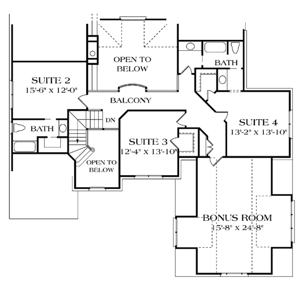 House Design - Traditional Floor Plan - Upper Floor Plan #453-308