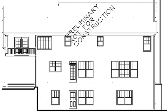 Exterior - Rear Elevation for Craftsman House Plan #927-932 - 4 bed, 2.5 bath