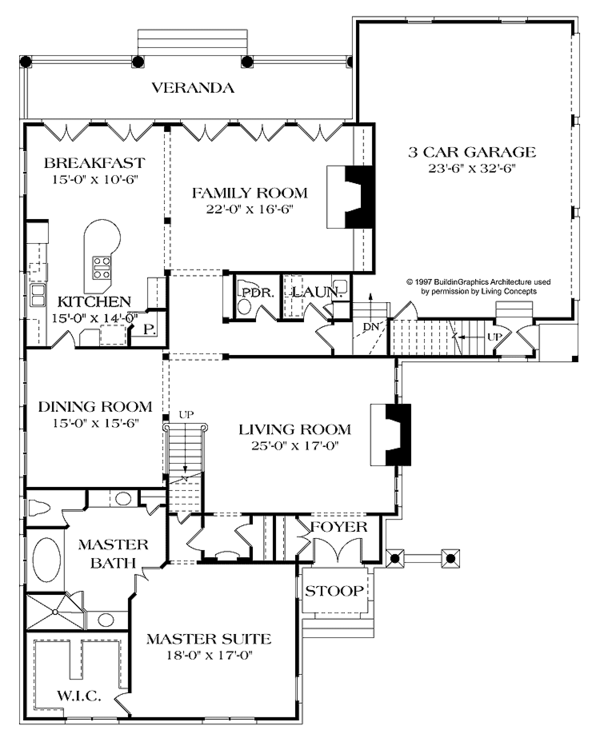 Home Plan - Country Floor Plan - Main Floor Plan #453-252