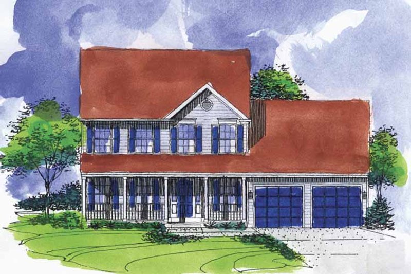 Architectural House Design - Colonial Exterior - Front Elevation Plan #320-909