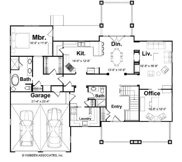 Home Plan - Craftsman Floor Plan - Main Floor Plan #928-85