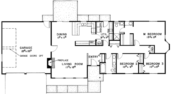 House Plan Design - Ranch Floor Plan - Main Floor Plan #60-857