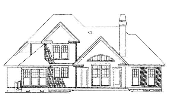 Exterior - Rear Elevation for Traditional House Plan #929-250 - 3 bed, 2.5 bath