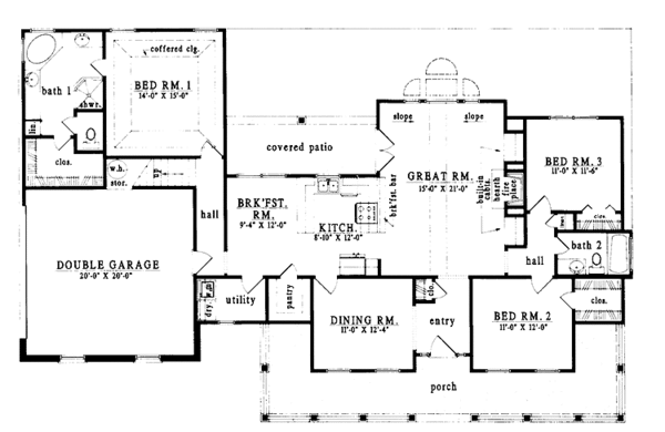 Home Plan - Country Floor Plan - Main Floor Plan #42-579