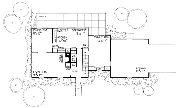 Home Plan - Colonial Floor Plan - Main Floor Plan #72-555