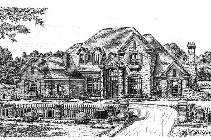 Architectural House Design - Country Exterior - Front Elevation Plan #310-1094