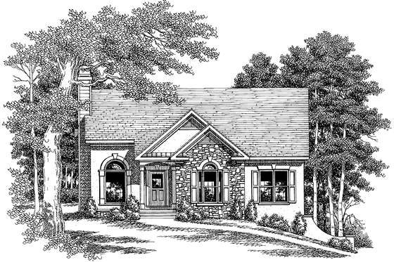 Exterior - Front Elevation 3 for Country House Plan #927-149 - 3 bed, 2 bath
