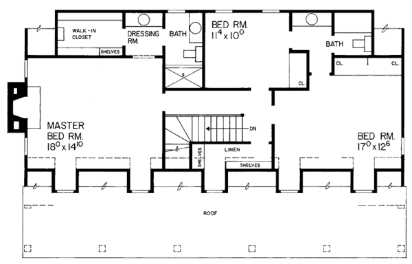 Dream House Plan - Colonial Floor Plan - Upper Floor Plan #72-678