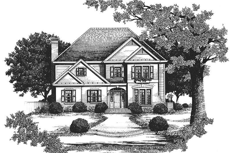 Dream House Plan - Colonial Exterior - Front Elevation Plan #429-109