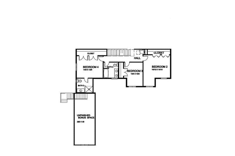 Dream House Plan - Floor Plan - Upper Floor for Traditional House Plan #939-2 - 4 bed, 3.5 bath
