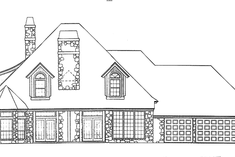 Dream House Plan - Exterior - Rear Elevation for Country House Plan #310-1019 - 4 bed, 3.5 bath