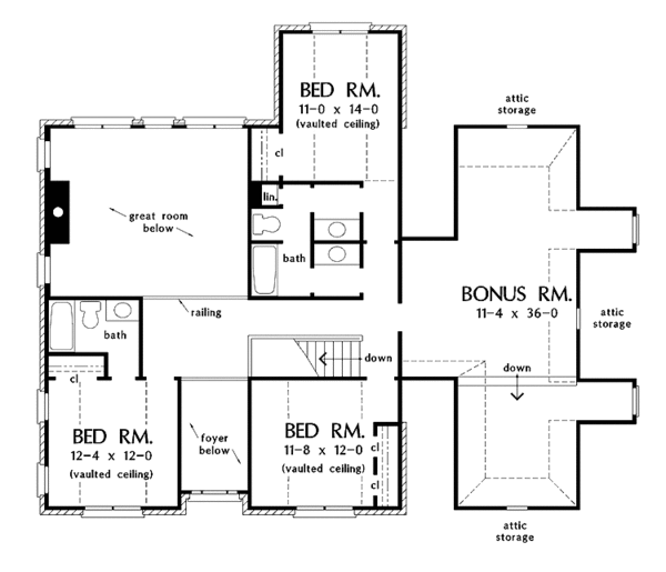 House Plan Design - Classical Floor Plan - Upper Floor Plan #929-668