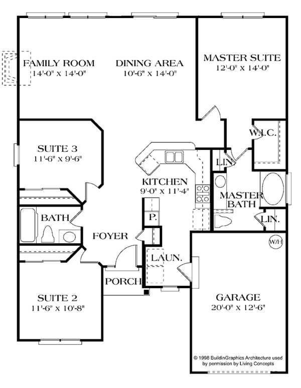 Architectural House Design - Ranch Floor Plan - Main Floor Plan #453-263
