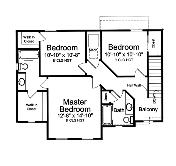 House Plan Design - Traditional Floor Plan - Upper Floor Plan #46-810